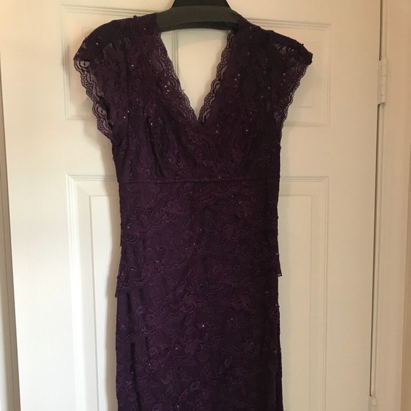MARINA Dresses & Skirts - Plum colored fancy dress with lace